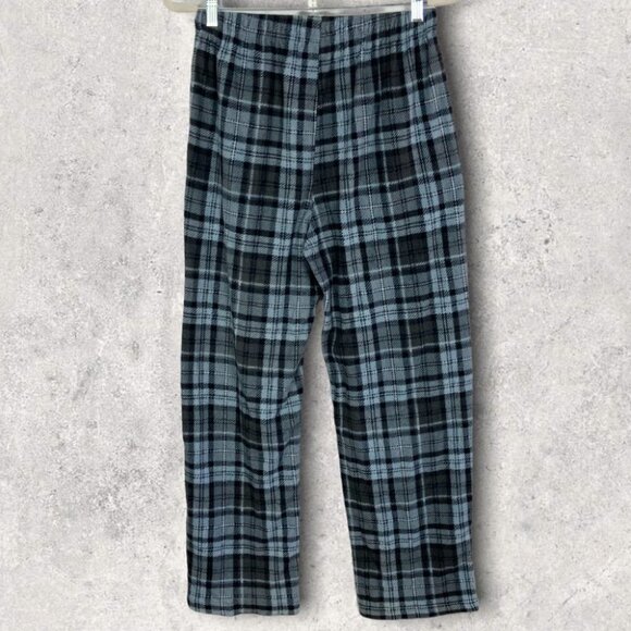 Tommy Hilfiger Blue Plaid Fleece Pyjama Pants Size Medium Pockets Pajama Bottoms - Picture 2 of 13
